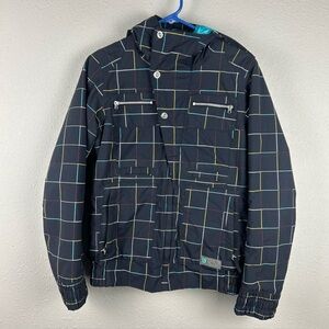 Burton Dryride Women’s Full Zip Black Checkered Ski/Snow Hooded Jacket, M